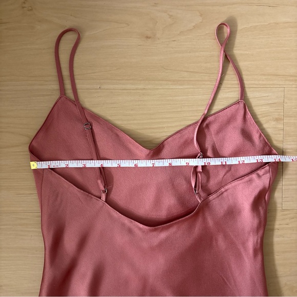 Abercrombie & Fitch Satin Slip Tank Dress XS Dusty Rose Midi Y2K - Picture 14 of 14
